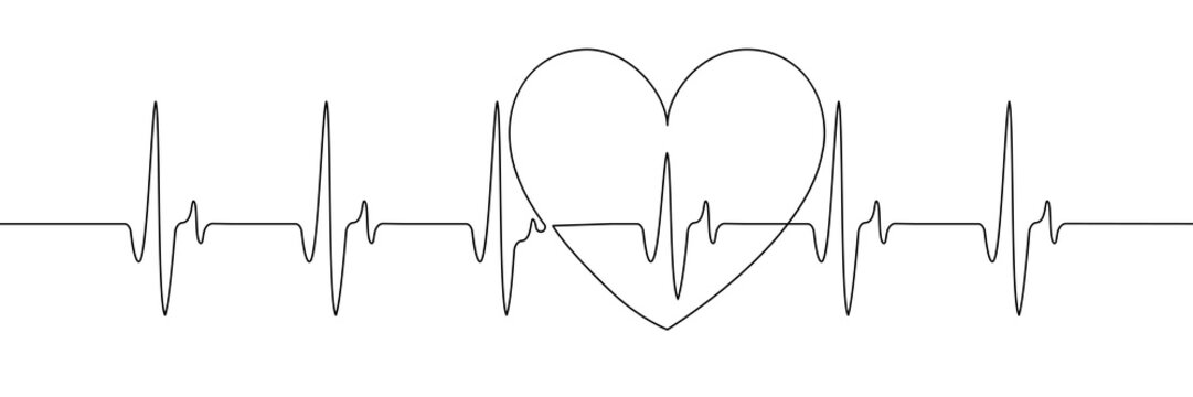 heart beat line heartbeat health continuous icon pulse rate medical art love. ekg heart beat line vector care ecg drawing logo draw life cardio illustration single medicine one healthy cardiogram wave