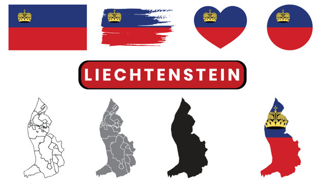 Liechtenstein flag and map variationsLiechtenstein flag and map variations