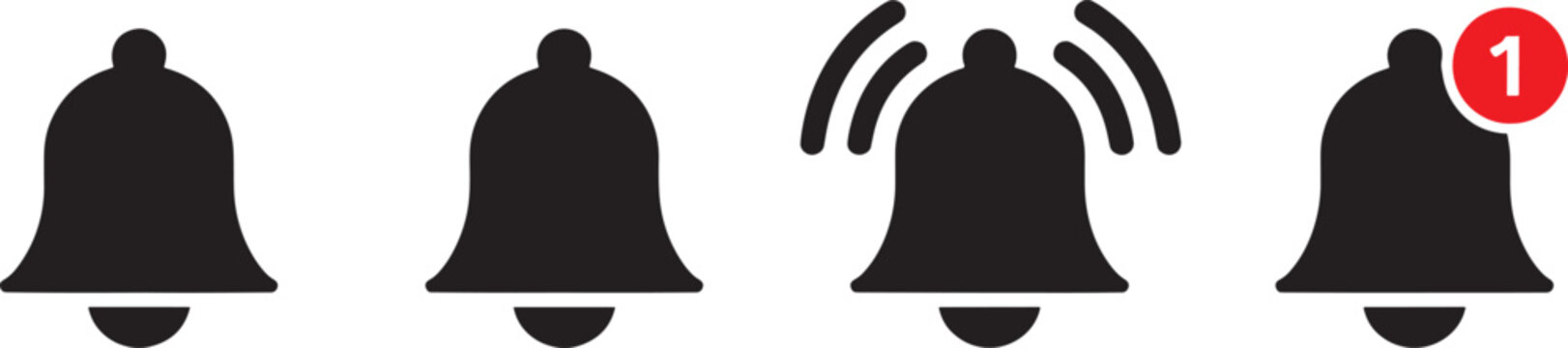 Black bell on white background bells symbols