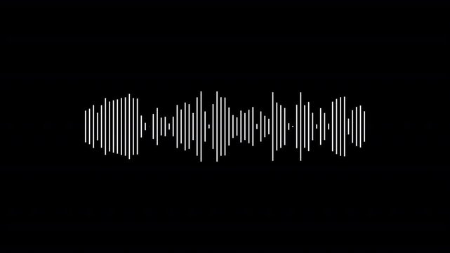 sound Audio waveform animation with transparent background, sound wave audio wave form isolate, background with alpha channel, 4k video.	