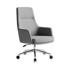 Obraz premium A gray office chair on wheels