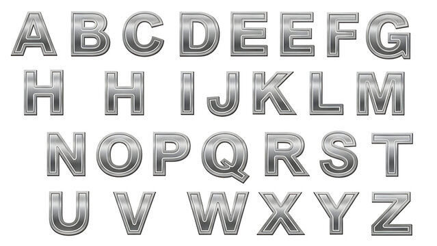 Bold uppercase sans serif alphabet letters in black on white background