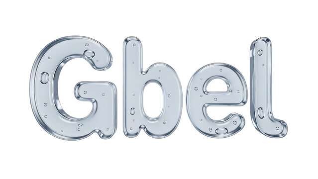 Clean modern typography letter g in silver metallic style