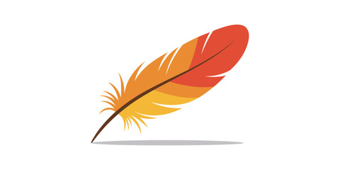 Scarlet macaw feather cartoon vector isolated illustration, vibrant red, blue, and yellow feather from a tropical macaw bird, playful and decorative vector for educational, artistic © MONY