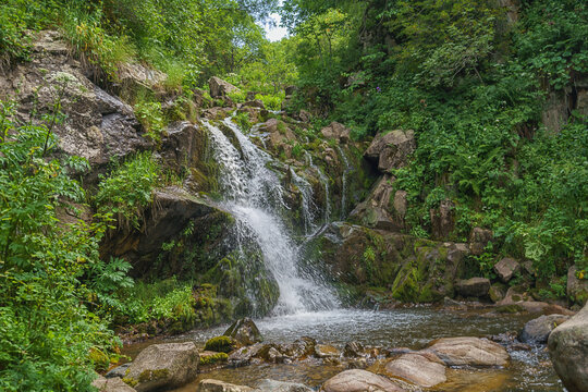 Panorama of Jermuk waterfall in Armenia