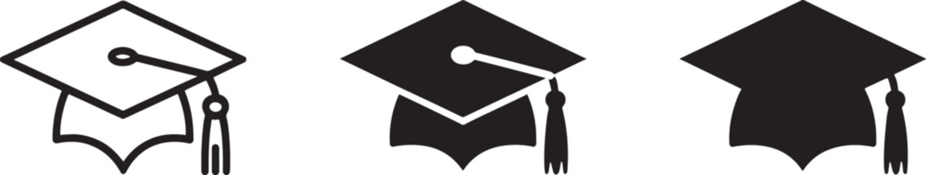 Graduation cap in black and white graduation hat education school university