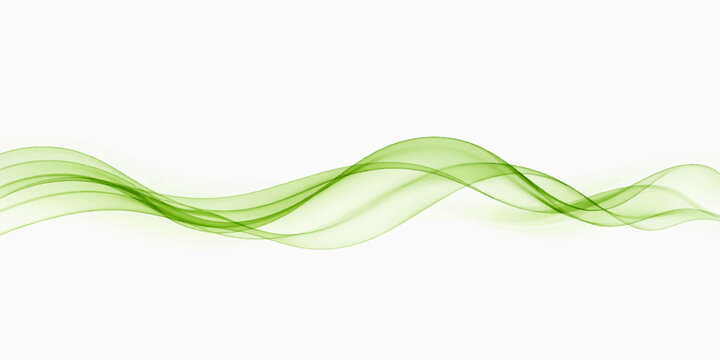 Smooth abstract green wave design featuring futuristic curves and swirling light patterns for a modern vector web banner backdrop