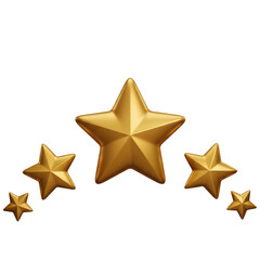 Obraz premium A group of gold stars on a transparent background