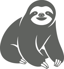 Fototapeta premium A cartoon sloth with a happy face and claws