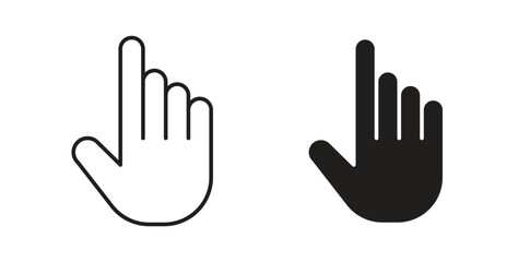 Obraz premium Hand pointer icon symbol vector illustration. vector flat clipart object eps10