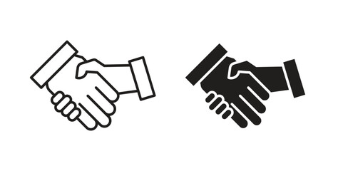 Obraz premium Handshake icon symbol vector illustration. vector flat clipart object eps10