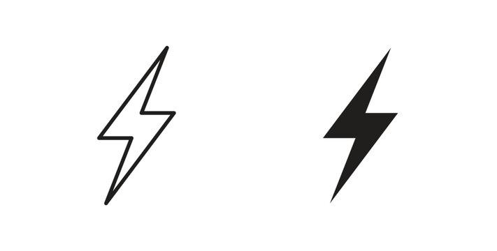 Lightning bolt icon symbol vector illustration. vector flat clipart object eps10