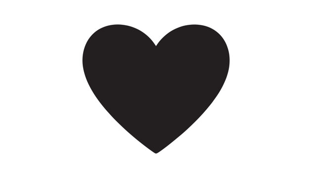 Simple Black Heart Icon Symbolizing Love and Affection.