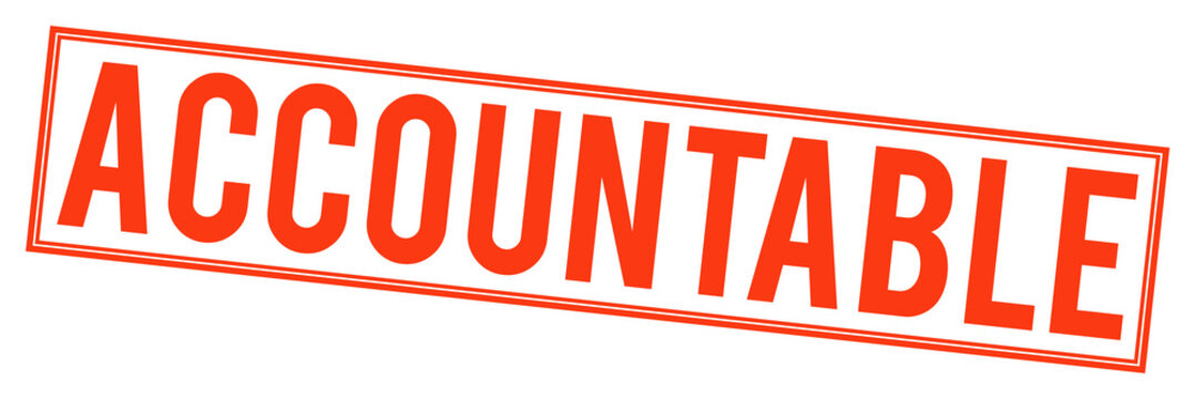 Red accountable stamp on transparent background