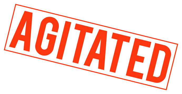 Red agitated stamp with bold letters on transparent background