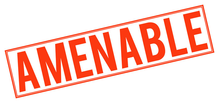 Large red amenable stamp on transparent background