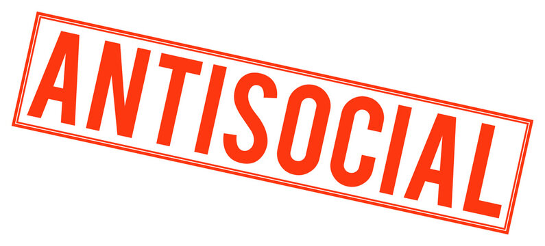 Red antisocial stamp mark on transparent background