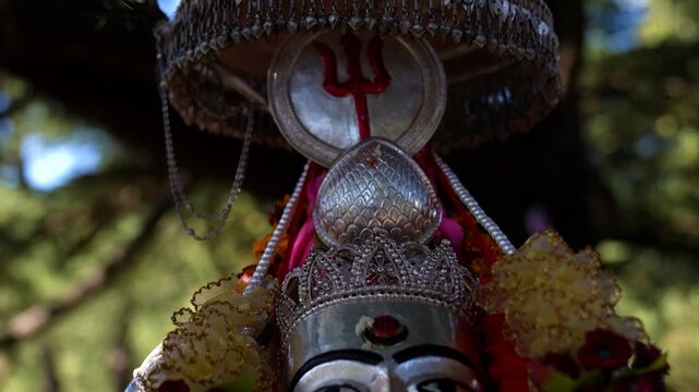 Sacred doli of Kamrunag temple in Himalayas.Religious doli ritual at Kamru Nag temple.