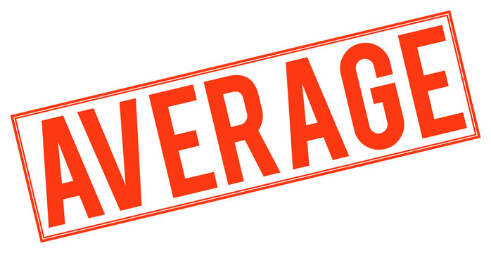 Large red average stamp on transparent background