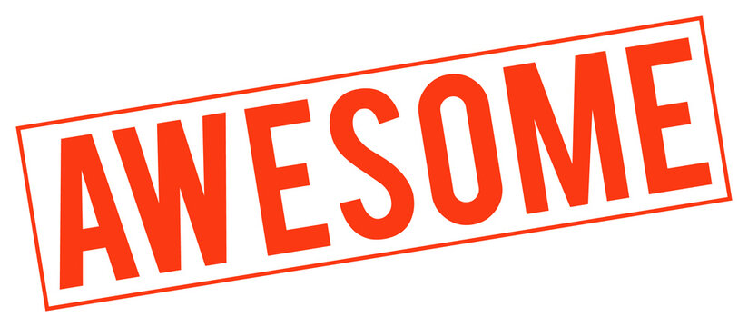 Large red awesome stamp on transparent background