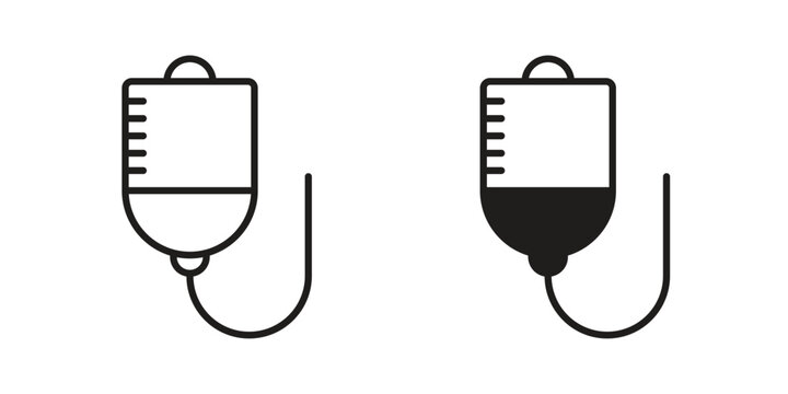 IV bag icon in black stroke eps vector graphic