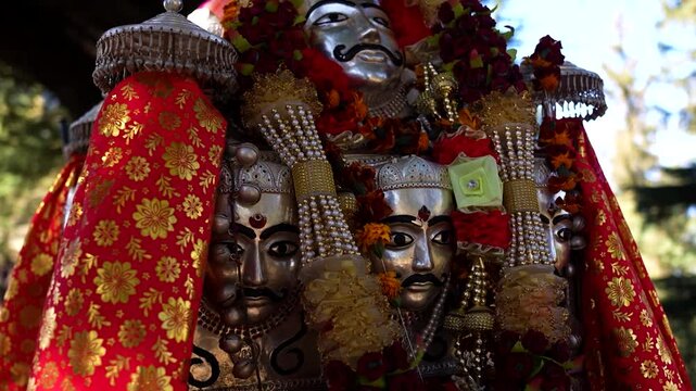 Sacred doli of Kamrunag temple in Himalayas.Religious doli ritual at Kamru Nag temple.