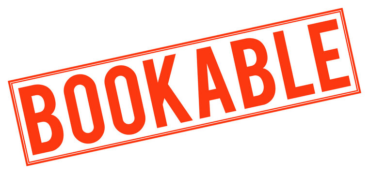 Red bookable stamp on transparent background