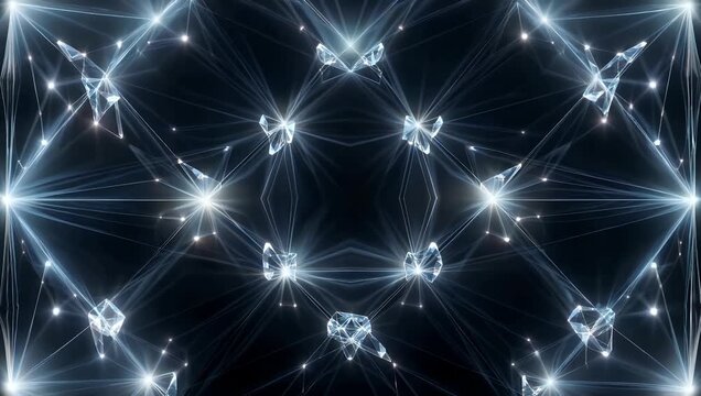 Modern 4K geometric background featuring structure of points lines and triangles the corners providing high quality seamless loop with ample space for custom text or branding