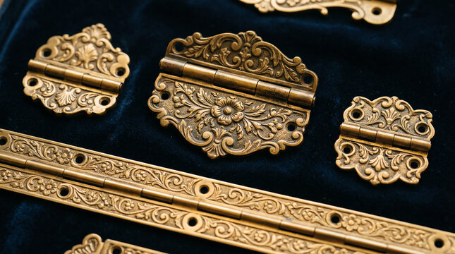 Decorative Brass Door Hinges with Ornamental Finials