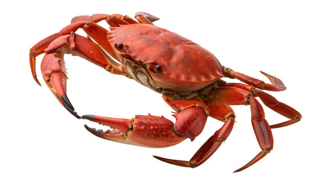 Vibrant orange crab on black background