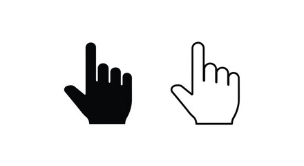 Obraz premium Two hands pointing one black one white depicting direction or selection