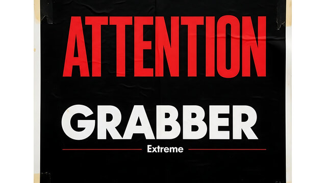 Black sign with attention grabber extreme text isolated on a transparent background