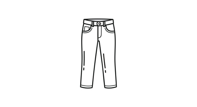 Vector jeans, fashion illustration, clothing design, pants template