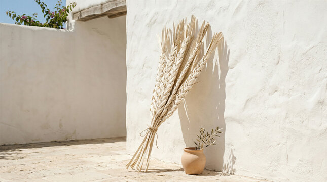 Woven palm fronds for holy week tradition elche