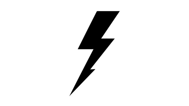 black lightning bolt icon on white background