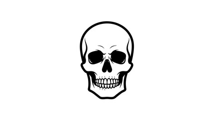 Fototapeta premium black and white skull illustration on clean background