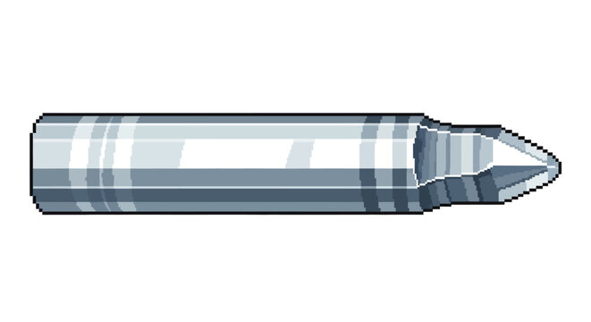 Detailed Illustration of a Single Bullet Projectile.
