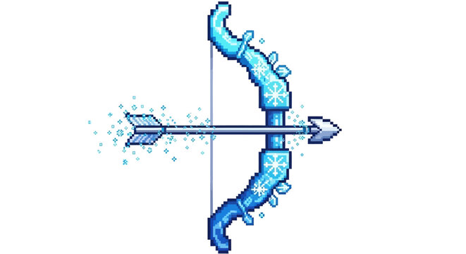 Enchanted Ice Bow and Arrow with Frosty Aura.