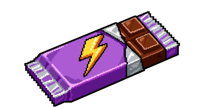 Energy Chocolate Bar with Lightning Bolt Symbol.