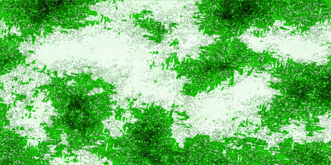 Fototapeta premium A vibrant watercolor illustration of a green grass pattern featuring artistic ink splashes and a vintage grunge paint texture on an aged paper backdrop