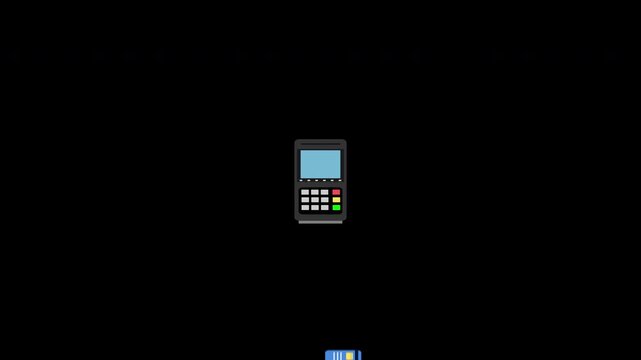 Credit Card Or Debit Card Payment Animation with Alpha Channel, Insert Your Card Animation with a Hand Icon, Card Payment and Business transactions Concept, Online Shopping or Banking, Swiping a Card.
