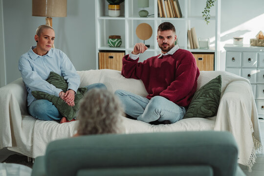 Couple receiving therapy and counseling for relationships