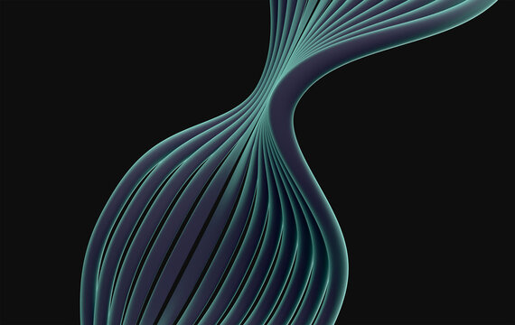 Futuristic Blue Teal Flowing Lines with Smooth 3D Wave Structure