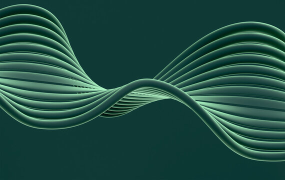 Emerald Twisted Helix with Soft Gradient and Minimal Background