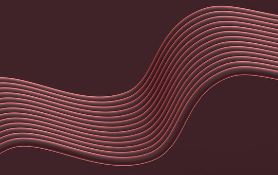 Dark Red Flowing Ribbon Abstract with Soft 3D Curves