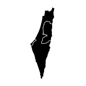 Israel map vector. Israel map silhouette