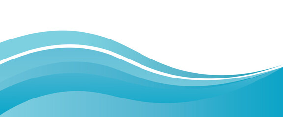 Fototapeta premium Blue and white business wave banner background. vector