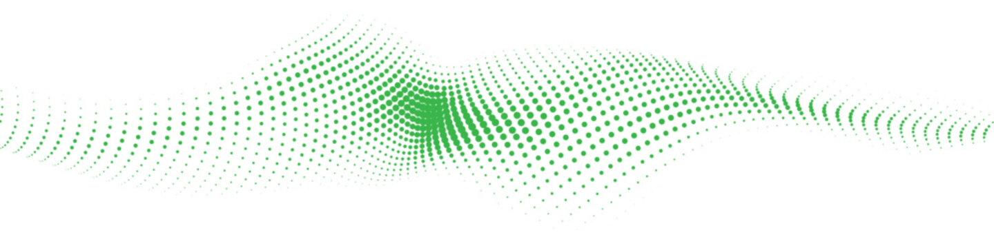Abstract green dotted wave pattern