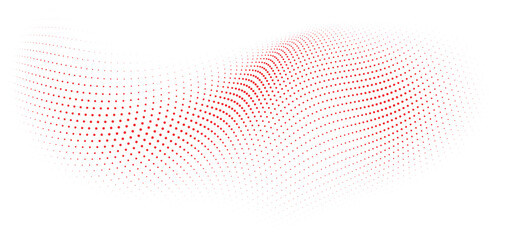 Abstract background with a dynamic wave of red dots © gd-house
