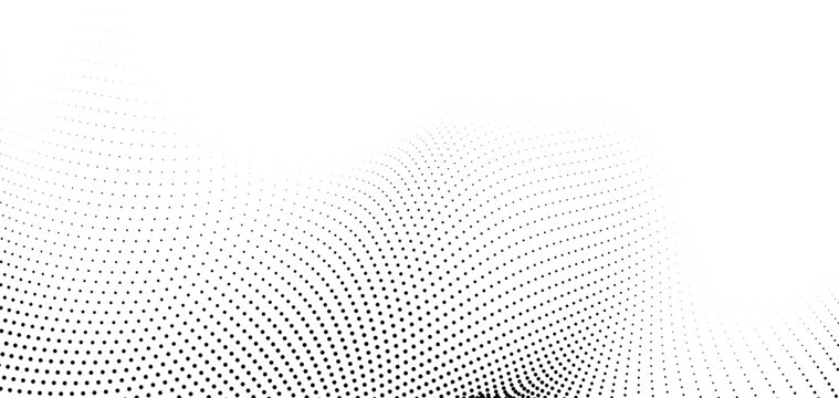Abstract background with a wave of black dots on a